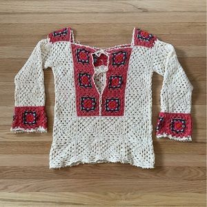 Vintage 70s crochet blouse